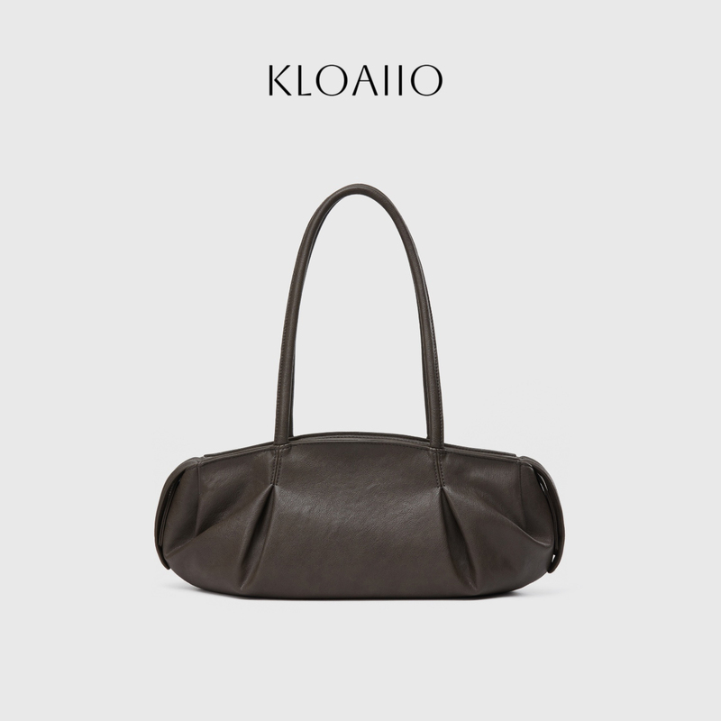 Kloaiio Original Dumpling Bag with Pleats, Suitable for Daily Commuting, Fashionable and Niche Designer Style, Single Shoulder Underarm Bag