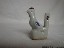 Old blue and white glaze red porcelain bird whistle toy crafts collection nostalgic old-fashioned porcelain items decoration objects
