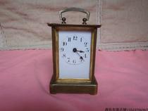 Antique Collection functions well - functioning Japanese ceramic disc precision carriage clock machinery winding clock old object