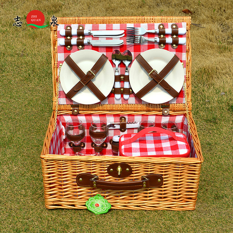 Buy Willow Picnic Basket Picnic Basket Large Outdoor Handheld Picnic Basket Keep Cool And Cover