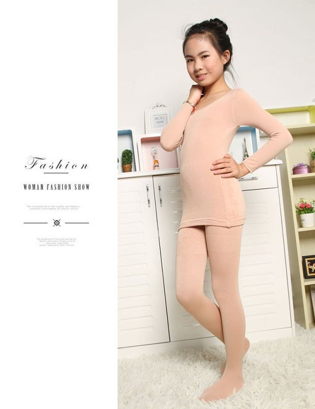 Hiển thị quần áo mùa thu màu da trẻ em mới màu đen trẻ em đồ lót nhiệt đặt màu thịt trinh nữ bé - Quần áo lót quần áo bé trai