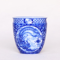 Jingdezhen hand-painted blue and white dragon phoenix Chengxiang tea cup boutique handmade master cup tea set