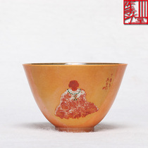 Equal to the church beaker Jiang Tenglong hand-painted pastel characters tea cup boutique master cup tea set