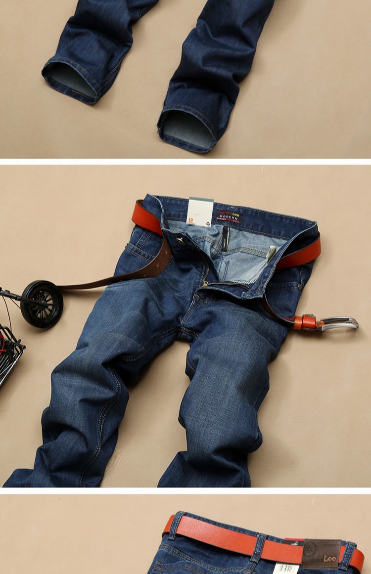 Đặc biệt hàng ngày Lgnacelee quần jeans mùa thu nam thẳng Slim quần giản dị thanh niên trung eo quần nam thời trang nam hàn quốc	