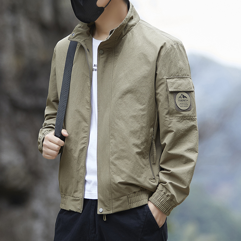 Spring Jacket for Men, Breathable, Windproof, Thin Top, 2026 New Style, Stand Collar, Business Casual Workwear Men's Jacket