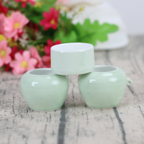 Indigo chin lark parrot yellow finch bamboo bird cage bird Cup bird bowl porcelain bowl Cup accessories Jingdezhen Gaobai