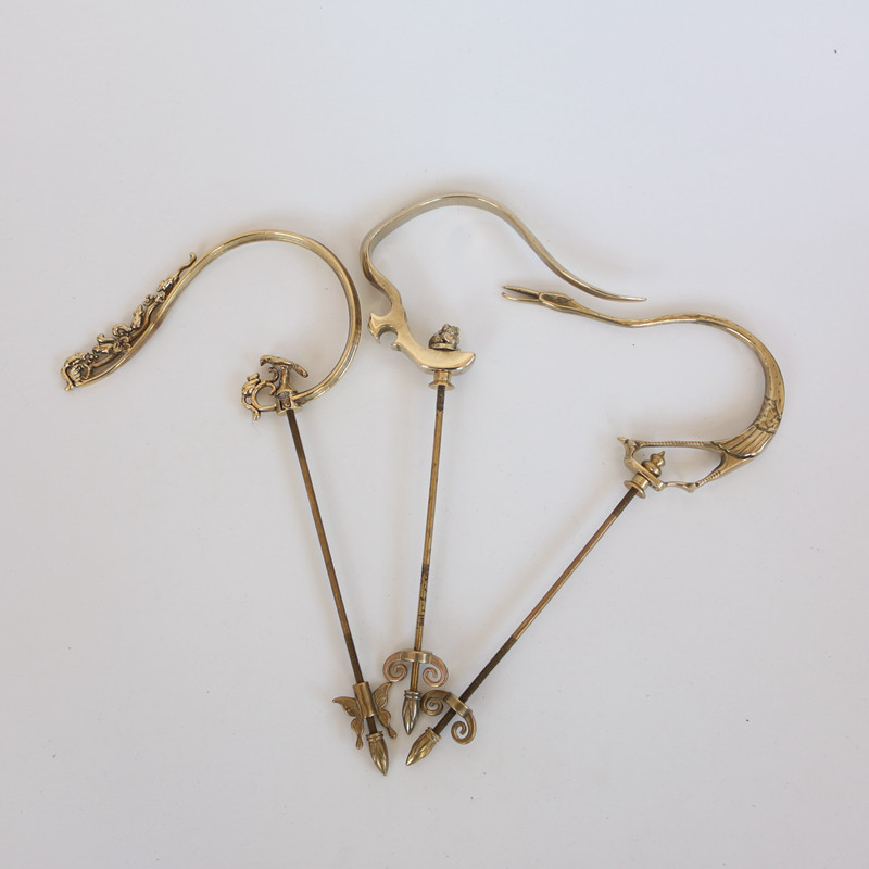 Boutique eyebrow stainless steel bird cage accessories bamboo bamboo bamboo cage hook hook with pure copper accessories