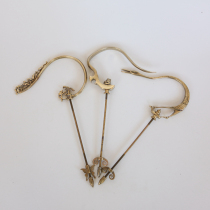 Boutique thrush stainless steel bird cage accessories Bamboo bamboo old bamboo bird cage hook hook pure copper accessories