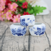 Indigo chin lark parrot yellow finch bamboo bird cage bird Cup bird bowl porcelain bowl Cup accessories Jingdezhen Gaobai