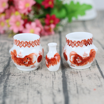Thrush Hemp Hemp Hemp material hand-painted landscape bird food pot bird Cup bird bowl porcelain bowl Cup Jingdezhen bamboo bird cage accessories