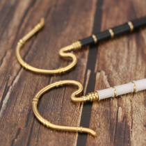 Embroidered eyes pure copper hook hook plate cage square cage Bamboo bird cage accessories Bird utensils bird cage accessories