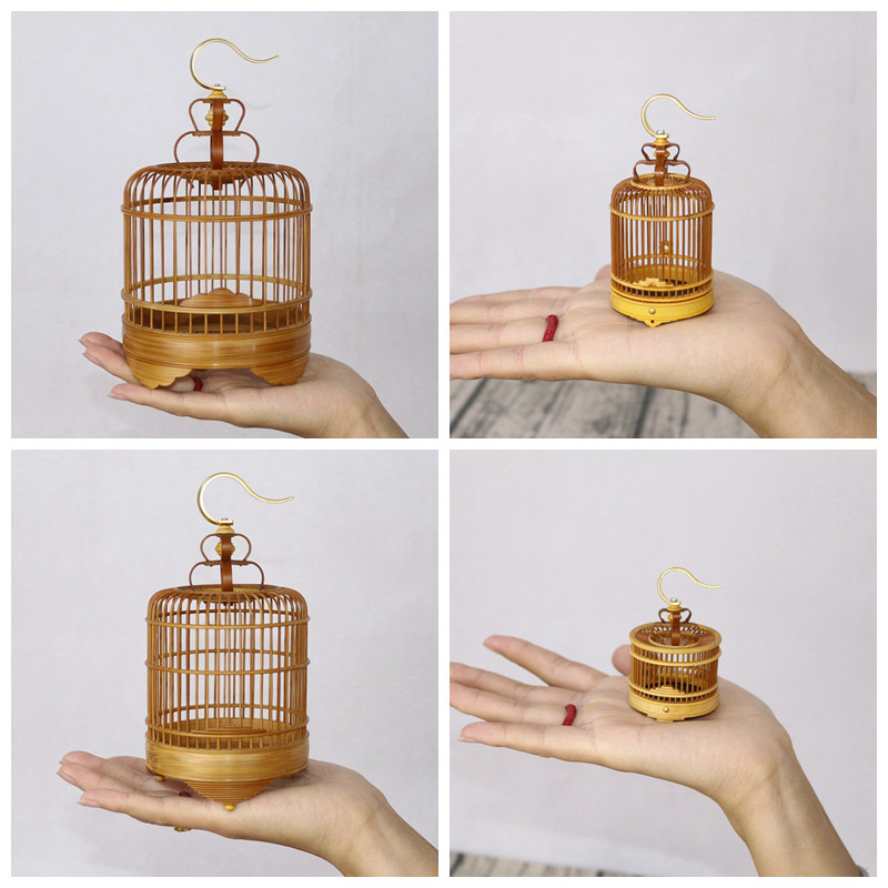 Grasshopper Cage Grasshopper Skin Cage Grasshopper Cage Handmade Bamboo Weaving Grasshopper Cage Bamboo Making Play Collection Bamboo Cockroach Song Worm Reptile