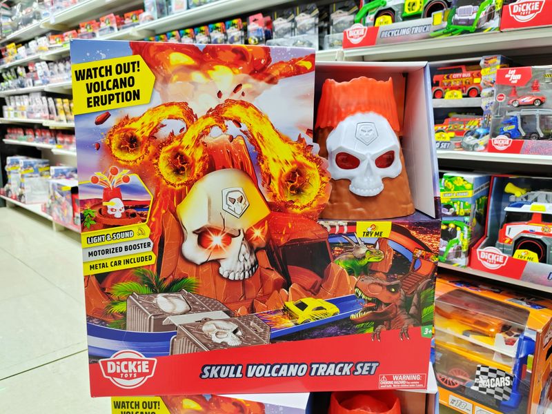 Dickietoys Simulated Volcano Adventure Set Dinosaur Racing Track Car Racing Kidsren's Model Toy