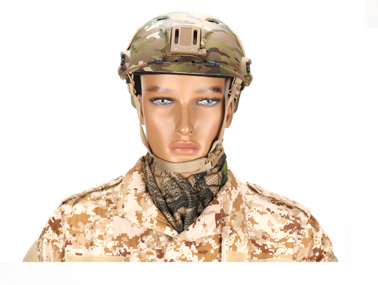 Ngoài trời commando chiến thuật khăn nam giới và phụ nữ ngoài trời fan quân đội ngụy trang vuông khăn bib rừng ngụy trang lưới khăn khăn đa năng phượt thủ