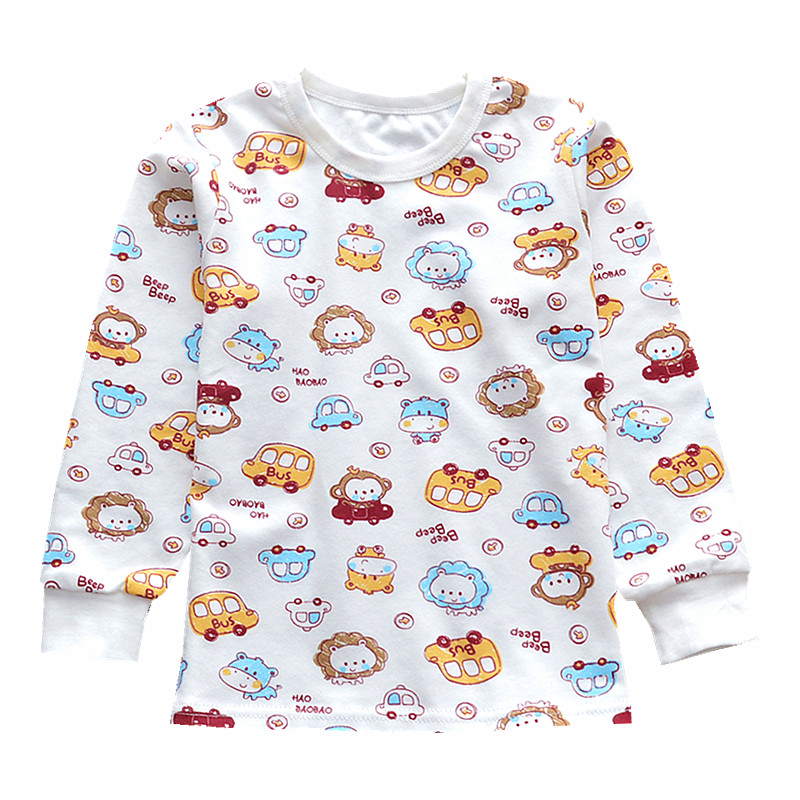 Childrens đồ lót ấm quần áo trẻ em cotton mùa thu chàng trai cô gái phía dưới một mảnh đồ ngủ đầu dài tay bông đơn mặc