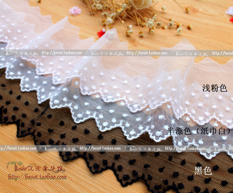 diy handmade cos snowflake wavy multi-layer 7cm Lolita clothing accessories high-grade cotton lace