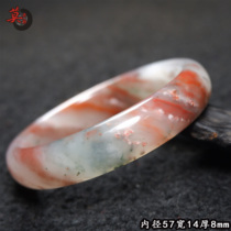 Guilin Chicken Blood Jade Bracelet Peach Blossom Jelly from the Lang Mine on the Raw Stone Cherry Blossom Blowing Snow Jade Bracelet inner diameter 57