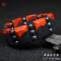 Guilin Chicken Blood Jade Universe Material Bracelet Black and Red Lucky Head Orphan Bracelet Birth Year Collection and Transfer