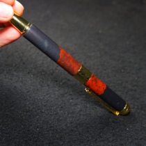 Guilin Chicken Blood Jade Boutique Fountain Pen Black Background Red Qiankun Material Jade Pen Orphan Natural Solid Color Art Pen Rough Stone
