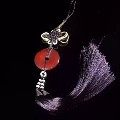 Jade safety buckle car hanging chicken blood jade pendant pendant naked stone Red Guilin chicken blood Stone car to attract wealth and evil