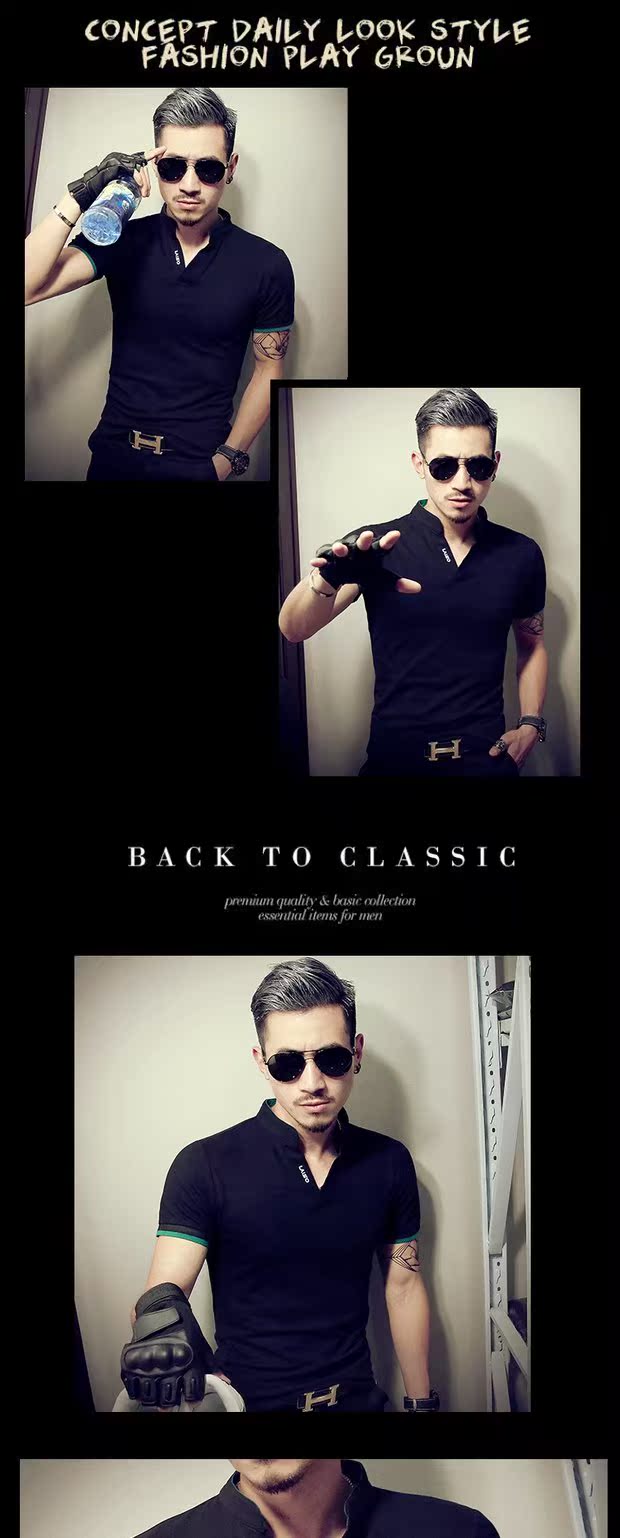 Áo thun nam tay ngắn 2017 xu hướng mùa hè nam cotton mỏng cổ áo sơ mi nam polo áo nửa quần áo áo sơ mi polo