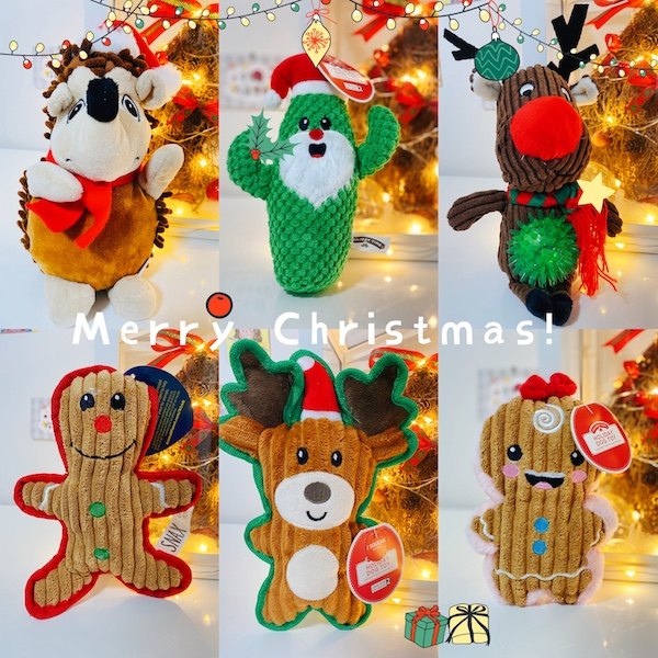 Spot pet Christmas series sounding plush dog cartoon poodle teething interactive dog toy