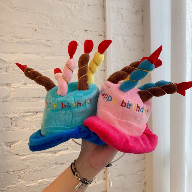Spot pet dog birthday hat dog cat birthday decoration hat cake candle celebration hat series