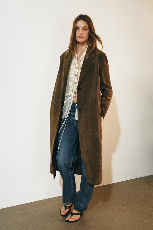 Zara Genuine Product Purchasing Agent in China in August 2969065 Women's Leather Long Coat 2969/065