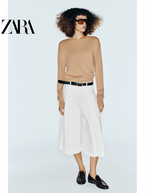 September Zara Domestic Genuine Product Purchasing Agent 7971593 Women's Long Casual Shorts with Belt 7971/593