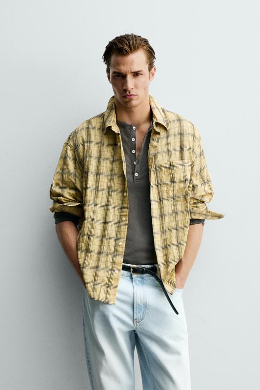 April Zara Domestic Genuine Product Purchasing Agent 1195/405 Men's Multi-Color Plaid Lapel Long-Sleeve Washed Shirt 1195405 April Zara Domestic Genuine Product Purchasing Agent 1195/405 Men's Multi-Color Plaid Lapel Long-Sleeve Washed Shirt 1195405
