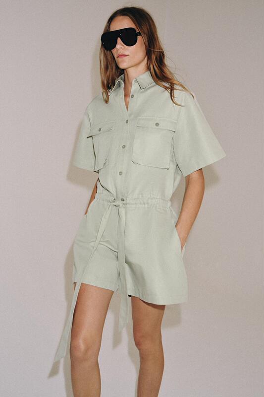 June Zara Domestic Genuine Product Purchasing Agent 9479/067 Women's Shirt Style Jumpsuit with Belt 9479067 June Zara Domestic Genuine Product Purchasing Agent 9479/067 Women's Shirt Style Jumpsuit with Belt 9479067