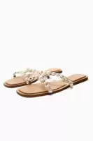 Zara, женские пластиковые бусины из жемчуга, босоножки на плоской подошве, 3 мес.