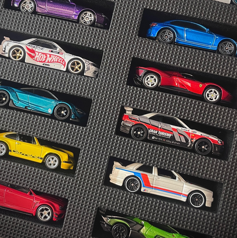 (18 Slots) 64King Car Model Storage Box with Sponge Lining, Car Model Storage, Hot Wheels Storage Box, Domeka (or Domeka Toys)