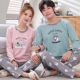 Phiên bản Hàn Quốc của mùa thu và mùa đông vài bộ đồ ngủ bé gái cotton dài tay mùa xuân và mùa hè shop đồ lót