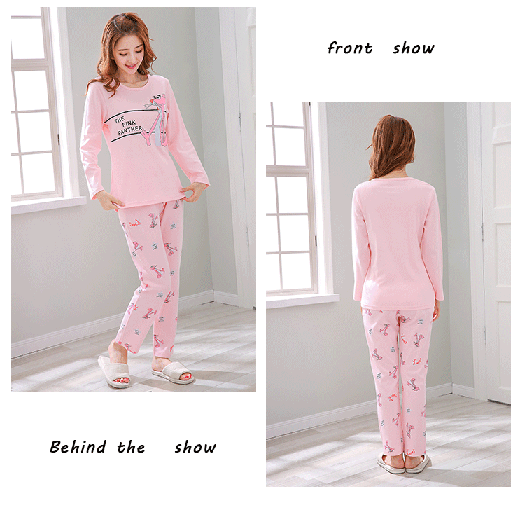 Bộ đồ ngủ nữ mùa xuân và mùa thu cotton dài tay phù hợp với mùa hè mỏng học sinh Hàn Quốc cộng với phân bón XL nữ mùa đông dễ thương đồ mặc nhà