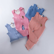 Kitty bear baby straps warm pants children cotton padded baby belly belly pants boys and girls thermal cotton pants