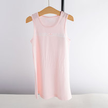 Childrens summer vest home nightdress thin pajamas little girl Ice Silk jacquard skirt girl solid color dress