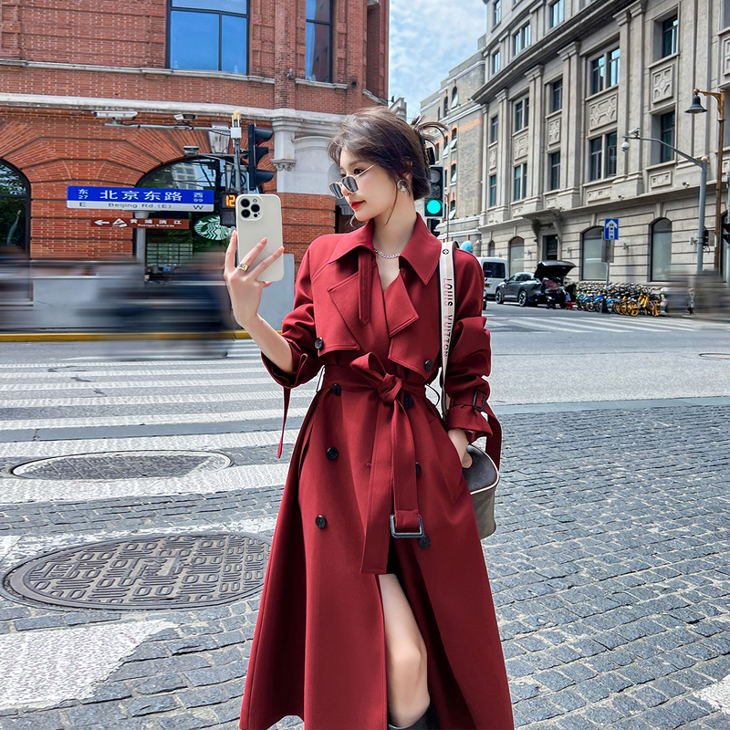 Windbreaker Jacket for Women, Spring and Autumn, Mid-Length, 2026 New Style, High-End Korean Version, Loose, Casual, Fashionable and Elegant Coat