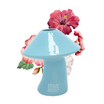 TRAILER STUSSY MUSHROOM CERAMIC VASE BLUE LETTER LOGO MUSHROOM VASE CERAMIC