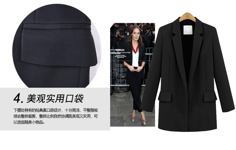 Xuân 2018 phiên bản mới của Hàn Quốc thời trang châu Âu và Mỹ Slim áo dài tay nhỏ phù hợp với áo khoác nữ mẫu áo vest lửng nữ