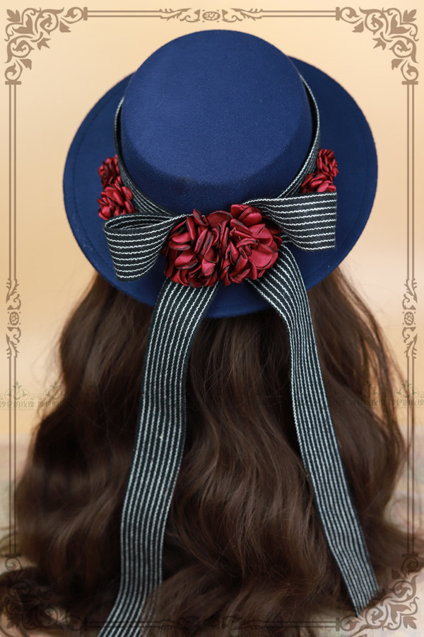 Original *Rose Academy*Classical Lolita College Wind Butterfly Bottle Flowers elegant lady hair hat