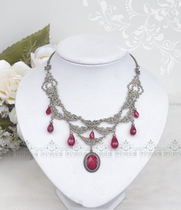 Original * Red Chinese Hua * Gothic Lolita crystal pendant gorgeous retro necklace-full 68