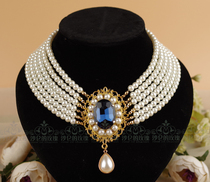 * Deep Blue Memories * CLA Lolita Multi-Layer Pearl Necklace-Vintage Palace Baroque