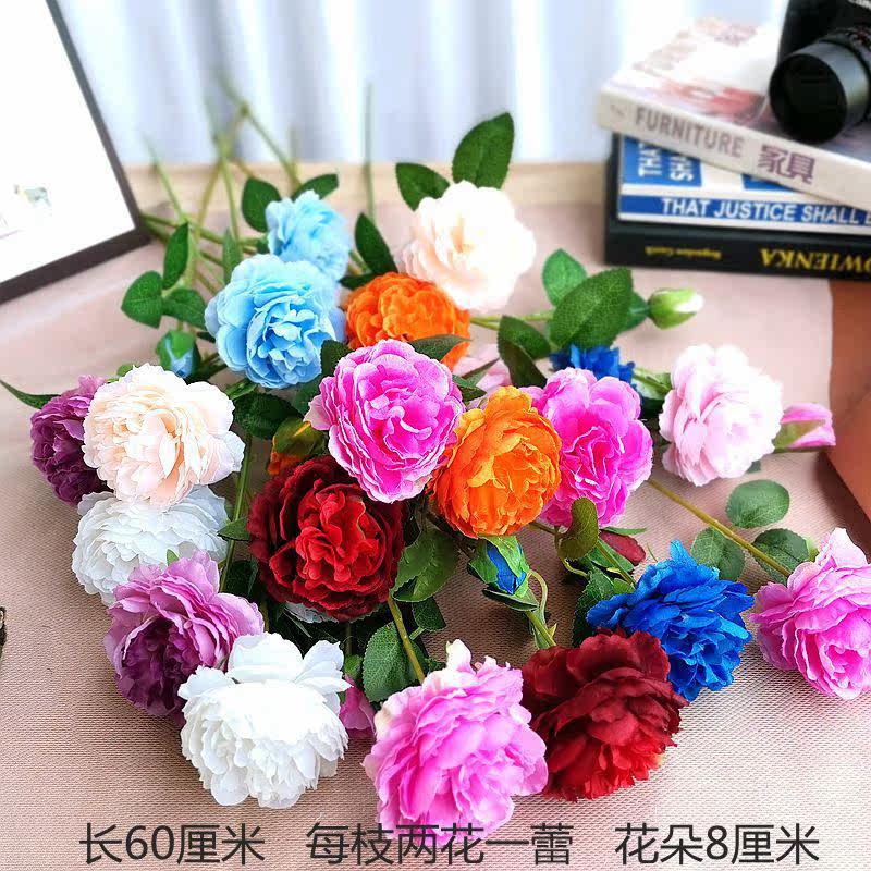 Emulated floral decoration pendulum decorated with rosewood table flower plastic flower living room fake flower dried flower peony silk flower potted plant green plant