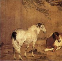 Qing Lang Shining Liu Yin Shuangjun Picture HD electronic picture decoration inkjet identification copy Chinese painting material