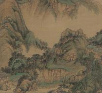 Qing Wang Shimin Yunfeng Tree Color Picture HD electronic picture decoration inkjet identification copy Chinese painting material