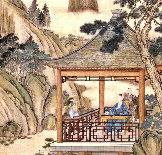 Qinglang Shining < Hongli View of the Caressing Picture Axis > Electronic Photo Decoration Spray Painting Appraisal of Imitation Material