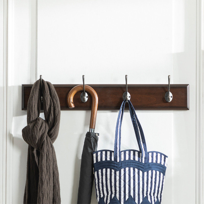 And Nian Meijia American style entrance wall hanging bag hanging hanger metal hanging clothes hook all solid wood coat rack bedroom hanging board