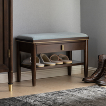 And the year Mejia American light extravagant solid wood changing shoes stool can sit in the door and wear the door to the door of the family small shoe holder
