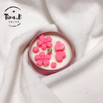 Time House Pink Scented Candle Essential Oil Candle Love Petals Flowers